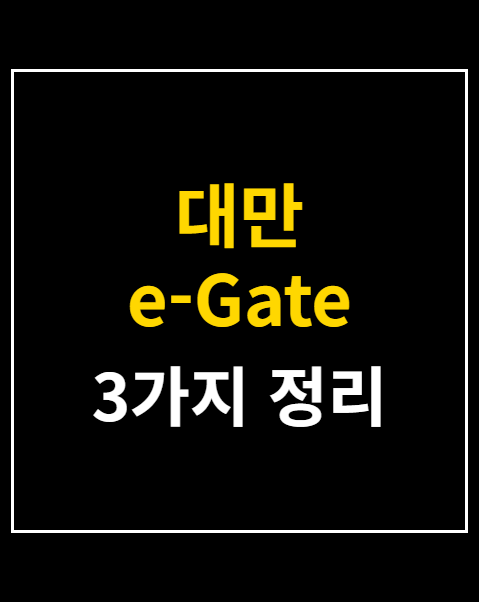 대만 e-Gate 등록 방법