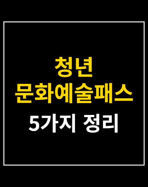 청년 문화예술패스 사용처 2026년