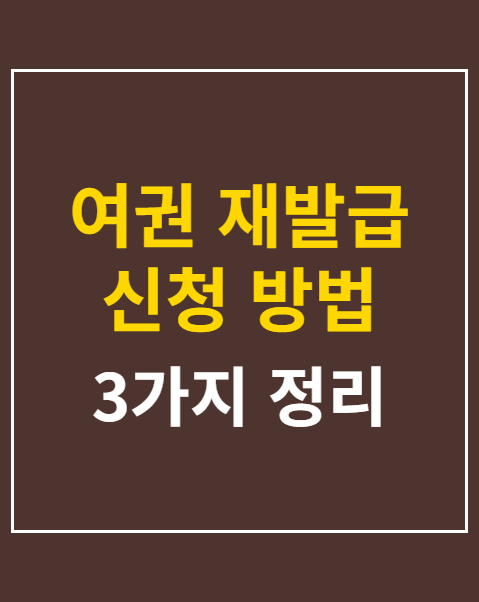 여권 재발급 신청 방법