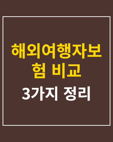 해외여행자보험 비교 사이트