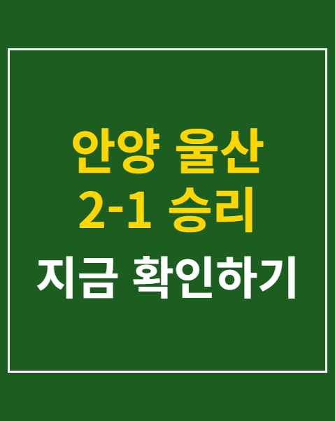 안양 울산 2-1 승리