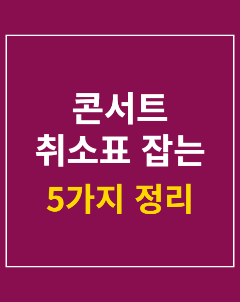 콘서트 취소표 잡는 시간대