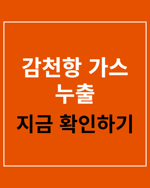 감천항 가스 누출