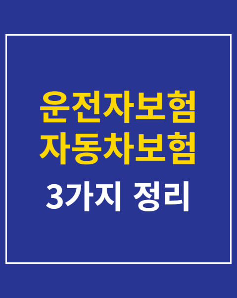 운전자보험 자동차보험 차이점