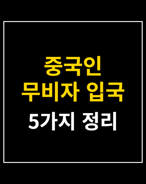 중국인 무비자 입국 청원 링크