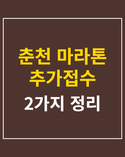 춘천 마라톤 추가접수