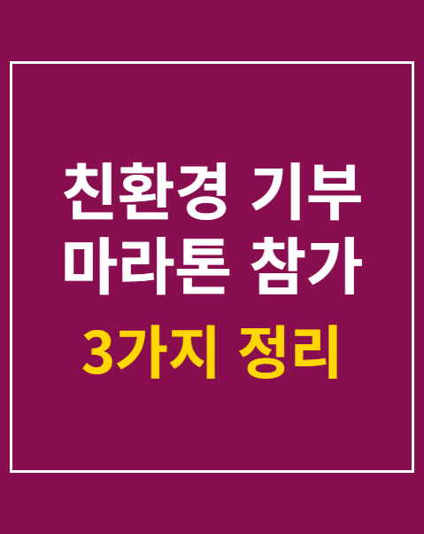 친환경 기부 마라톤 참가