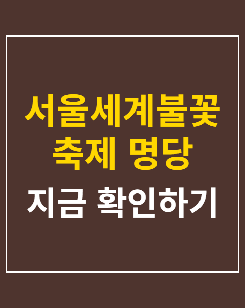 서울세계불꽃축제 명당 명소 5곳 비교