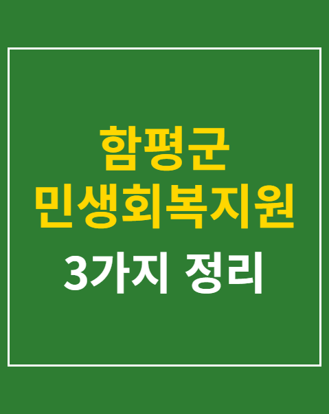 함평군 민생회복지원금 관계없 신청