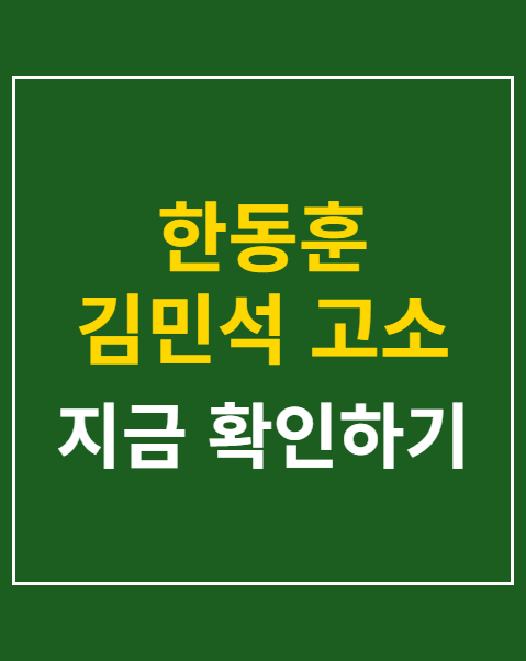 한동훈 김민석 고소