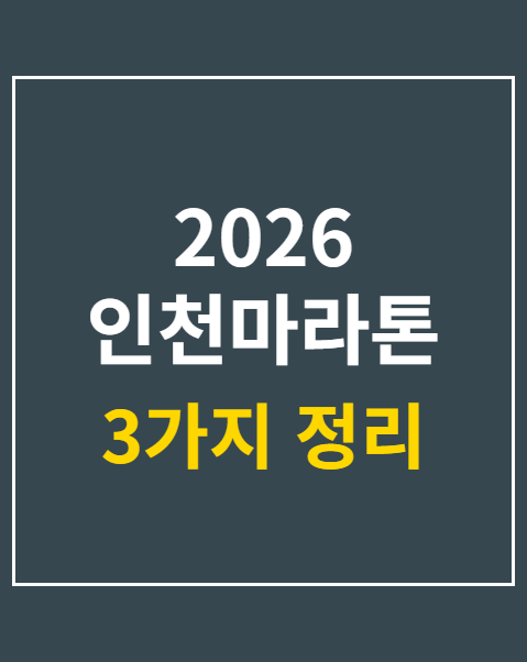 2026 인천마라톤 교통 통제구간