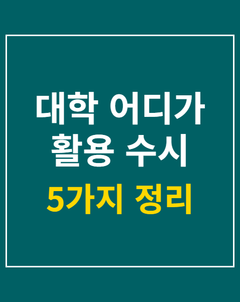 대학 어디가 수시 합격 예측