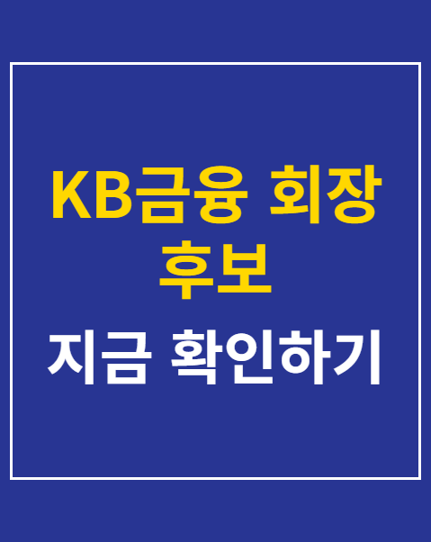 KB금융 회장 후보