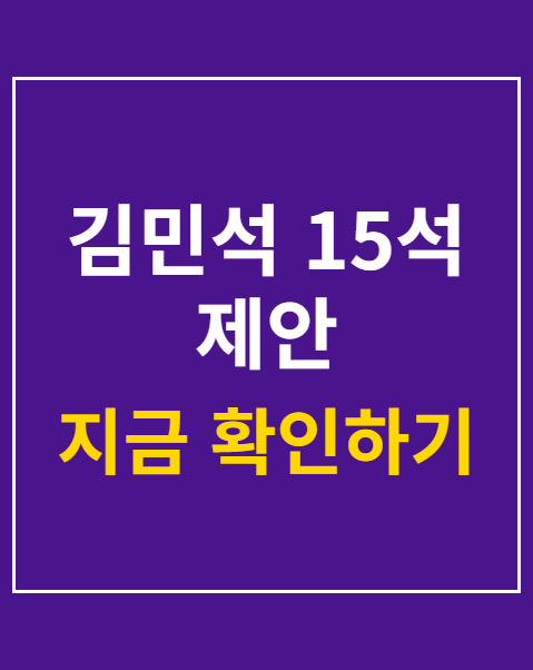 김민석 15석 제안