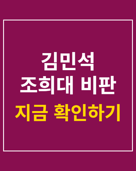 김민석 조희대 비판