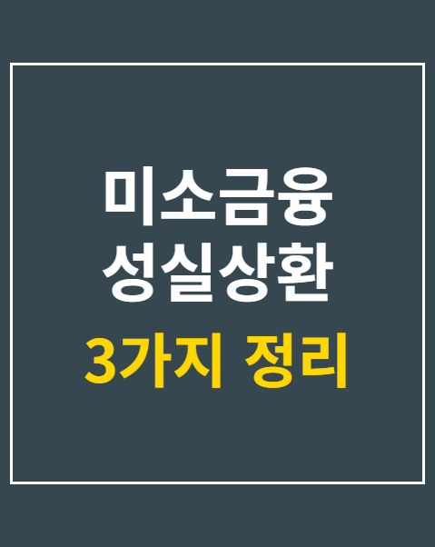 미소금융 성실상환 청년 환급