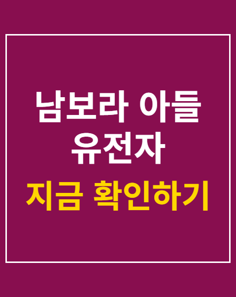 남보라 아들 유전자