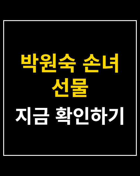 박원숙 손녀 선물
