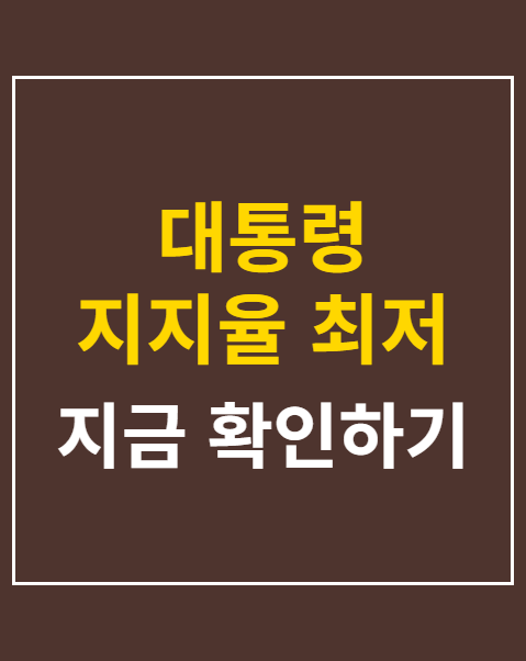 대통령 지지율 최저