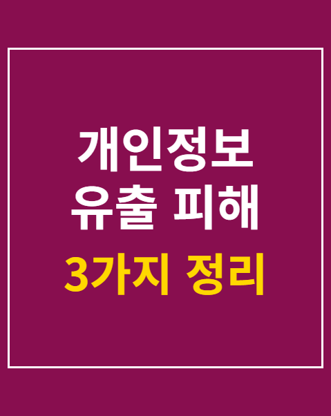 개인정보 유출 피해 구제 방법
