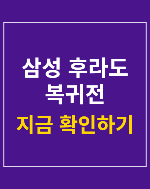 삼성 후라도 복귀전