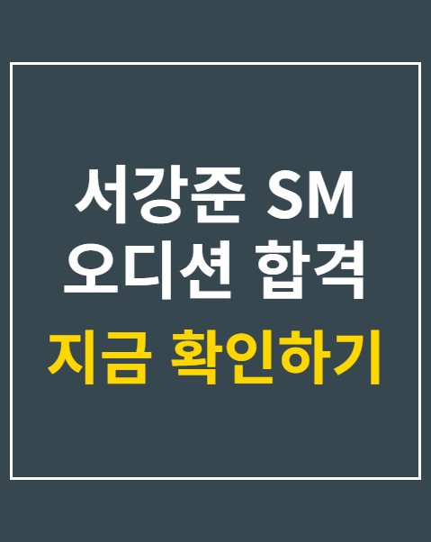 서강준 SM 오디션 합격