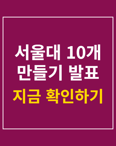 서울대 10개 만들기 발표