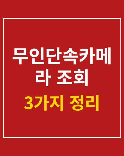 무인단속카메라 조회