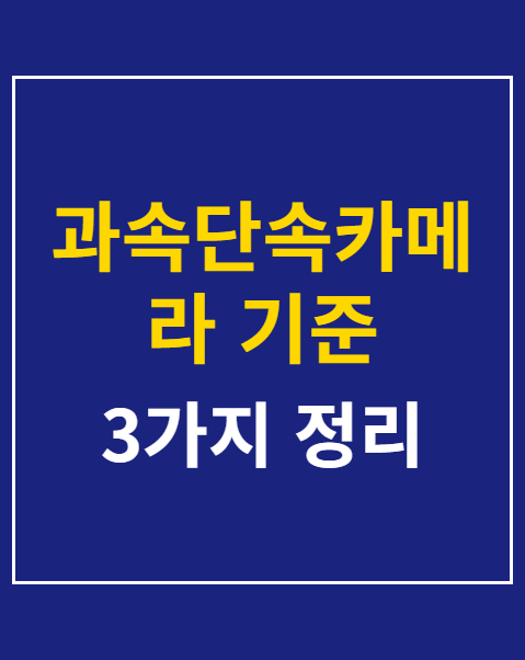 과속단속카메라 기준 속도