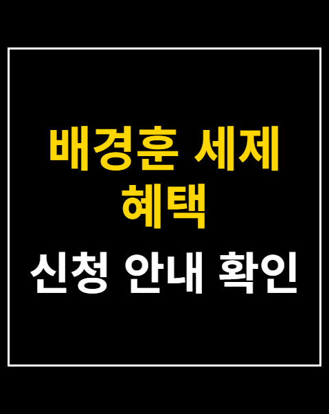 배경훈 세제 혜택