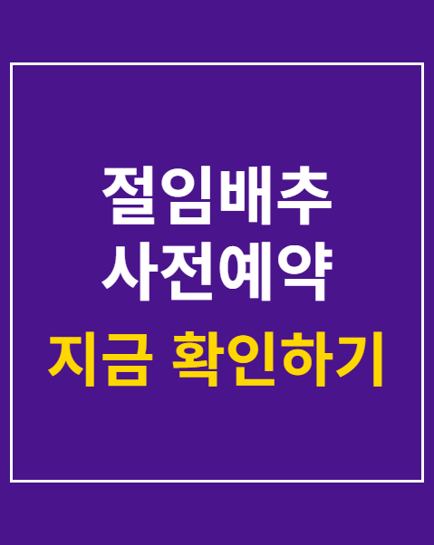 절임배추 사전예약