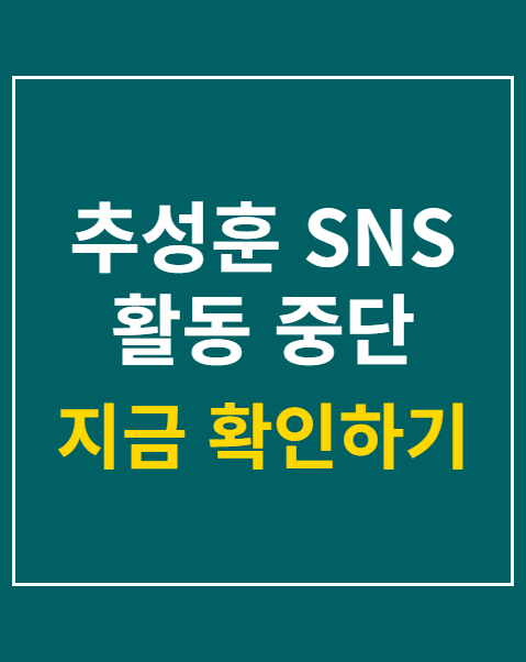 추성훈 SNS 활동 중단