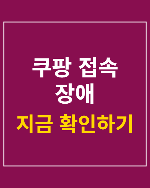 쿠팡 접속 장애