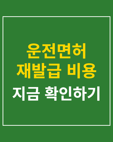 운전면허 재발급 비용