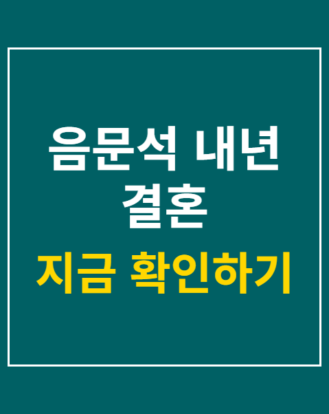 음문석 내년 결혼