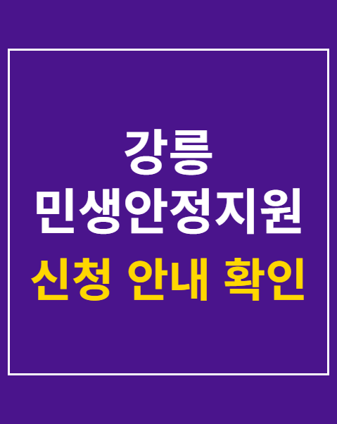 강릉 민생안정지원금 신청