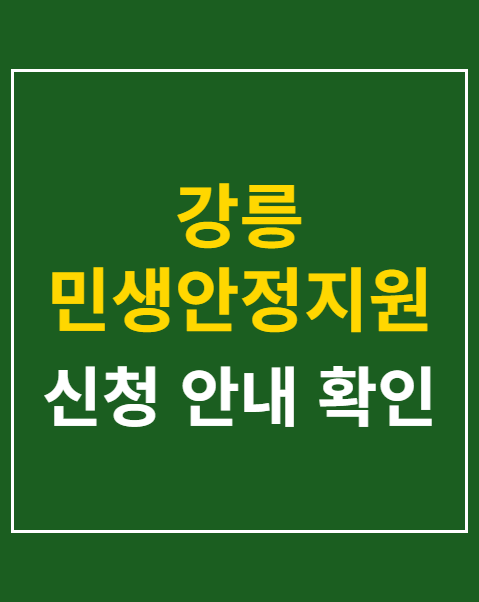 강릉 민생안정지원금 신청기간