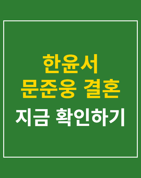 한윤서 문준웅 결혼