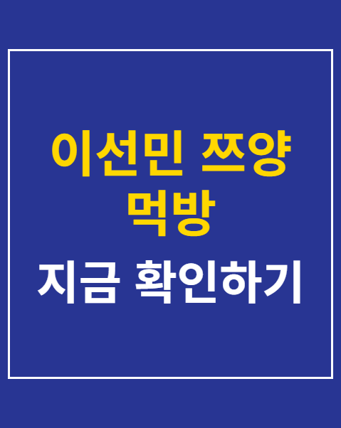 이선민 쯔양 먹방