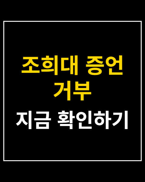 조희대 증언 거부