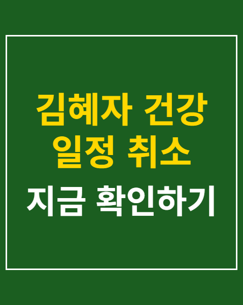 김혜자 건강 일정 취소