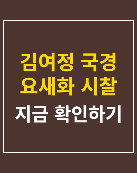 김여정 국경 요새화 시찰