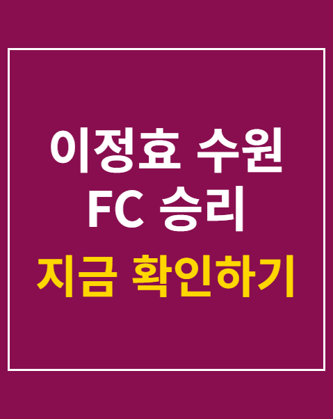 이정효 수원 FC 승리