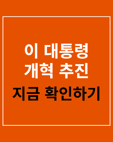 이 대통령 개혁 추진