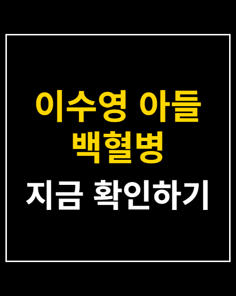 이수영 아들 백혈병