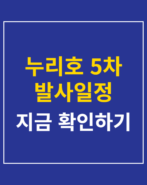 누리호 5차 발사일정
