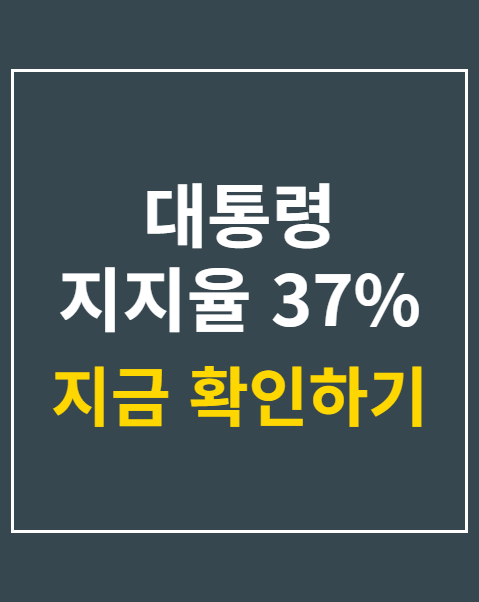 대통령 지지율 37%
