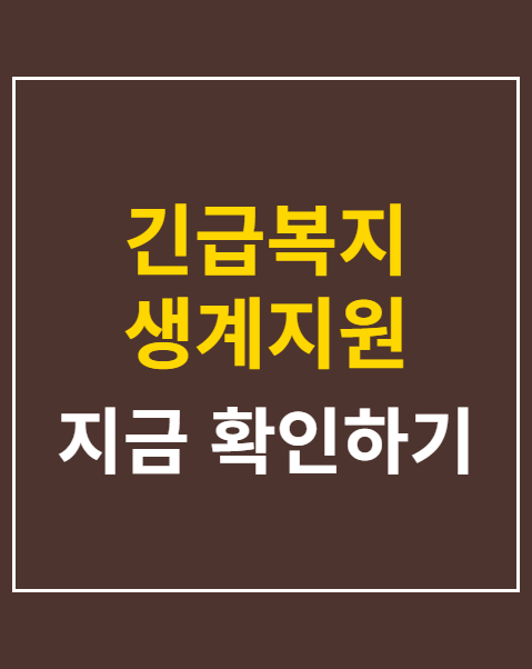 긴급복지 생계지원 조건