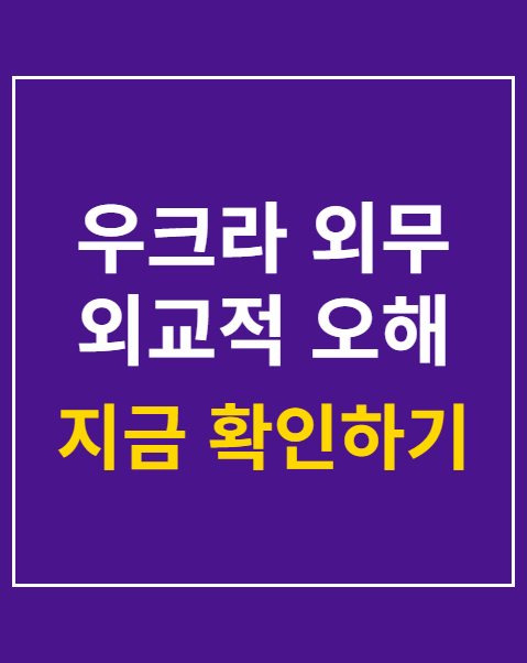 우크라 외무 외교적 오해