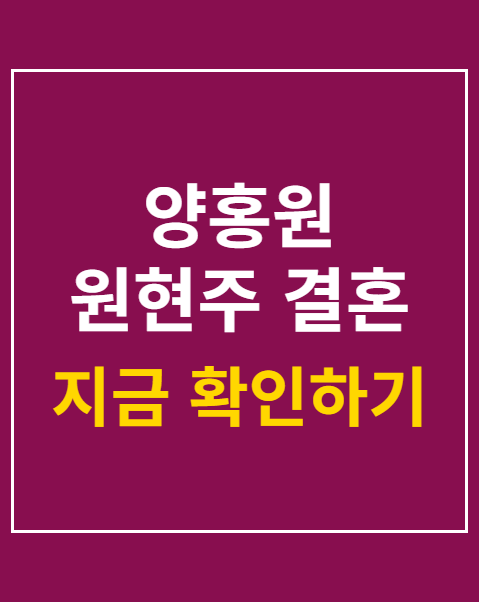 양홍원 원현주 결혼